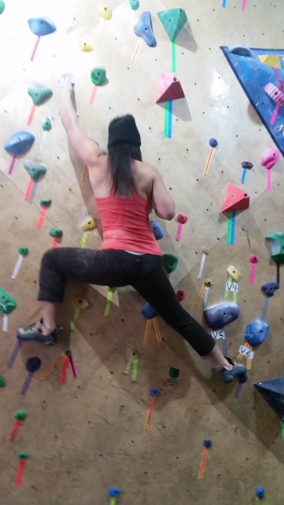 Jeanne workin' it on the wall